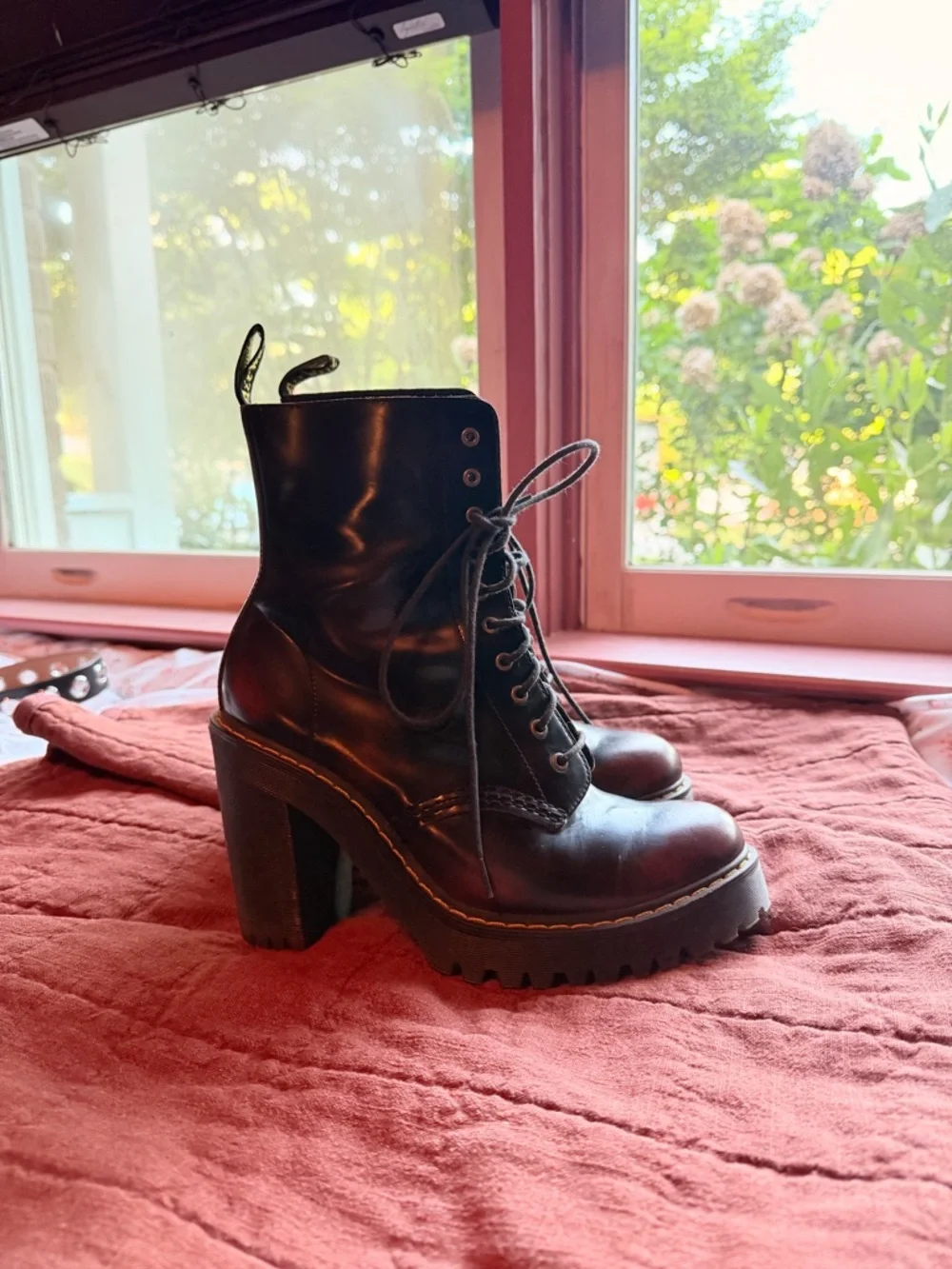 Dr. Martens Women's Burgundy Boots - Picture 4 of 5